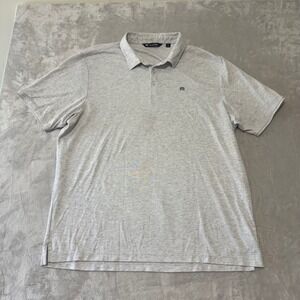 Travis Mathew Men's Pima Cotton Golf Polo Shirt 2XL Light‎ Heather Gray Casual